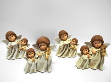 COPPIA ANGELI CANTORI 16X9 H. 16.5CM ASSORTITO