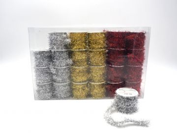 ROTOLO NASTRINO CON FRANGE BRILLANTINATO 2MT ASSORTITO