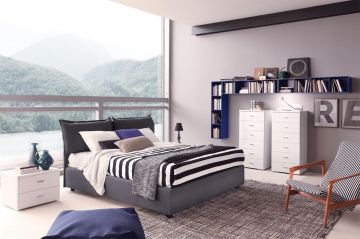 LETTO MATRIMONIALE MODELLO LOTO IN TESSUTO GRIGIO LETTO MATRIMONIALE MODELLO LOTO IN TESSUTO GRIGIO