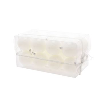 CONFEZIONE 16 SFERE DI PLASTICA D 8CM BIANCO LUCIDO