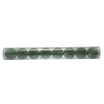 SET 8 SFERE IN VETRO D 8CM CON RIVESTIMENTO IN VELLUTO VERDE SCURO