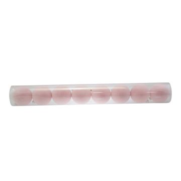 SET 8 SFERE IN VETRO DIAM. 8CM CON RIVESTIMENTO IN VELLUTO ROSA ANTICO