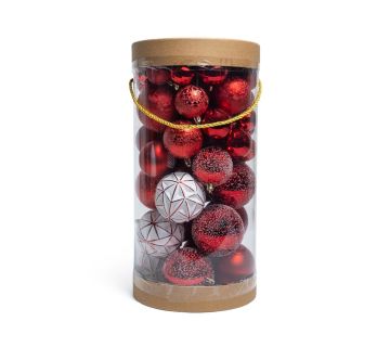 SET 50 SFERE IN PLASTICA ROSSE/BIANCHE ASSORTITE