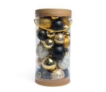 SET 50 SFERE IN PLASTICA ORO/NERE ASSORTITE