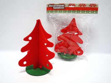 ALBERO NATALE PANNO ROSSO/VERDE H.30CM