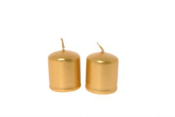 COPPIA CANDELE PILLAR METALLIC ORO H 5 D 4CM