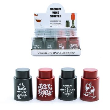 TAPPO PER VINO SOTTOVUOTO IN PLASTICA DIAM. 4.5 H. 7CM ASS.