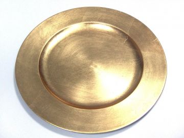 PIATTO IN PLASTICA LISCIO ORO D. 33CM 