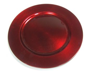 SOTTOPIATTO IN PLASTICA LISCIO DIAM. 33CM ROSSO 