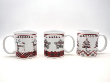 TAZZA NATALIZIA RENNA ROSSO BCO