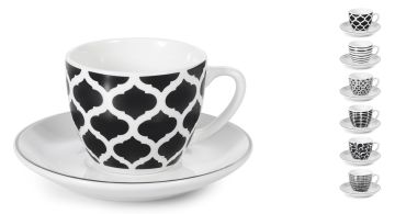 SET 6 TAZZINE DA CAFFE PCL  MIRAGE CON PIATTINO 110CC