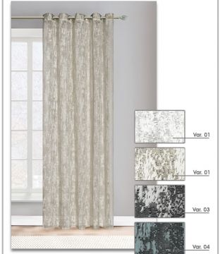 TENDA CON OCCHIELLI SIDNEY IN POLIESTERE 200X280CM VAR. 01 BIANCO GLITTERATO