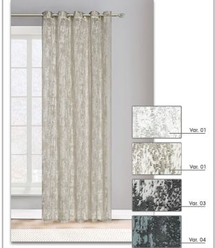 TENDA CON OCCHIELLI SIDNEY IN POLIESTERE 200X280CM VAR. 03 GRIGIO GLITTERATO