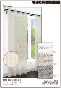 TELO CON ANELLI MILOS IN POLIESTERE 140X290CM VAR. 01