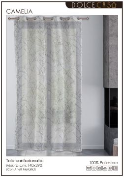 TELO CON ANELLI CAMELIA IN POLIESTERE 140X290CM V. 01