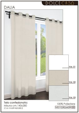 TELO CON ANELLI DALIA IN POLIESTERE 140X290CM V. 01