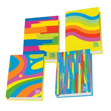 ONE COLOR - RACCOGLITORI AD ANELLI 26X32 CM FANTAFLUO A4 ASSORTITI