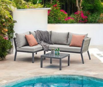 SALOTTO DA ESTERNO IN ALLUMINIO ANTRACITE 