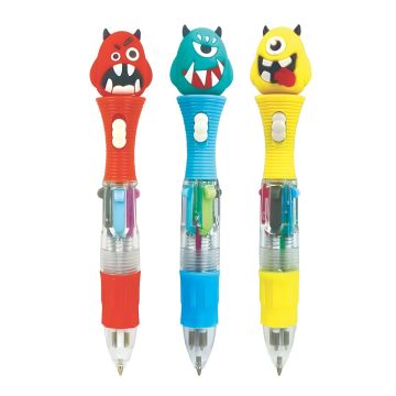 LEBEZ - PENNA MINI SCARY 4 COLORI IN 1 CON LED ASSORTITO