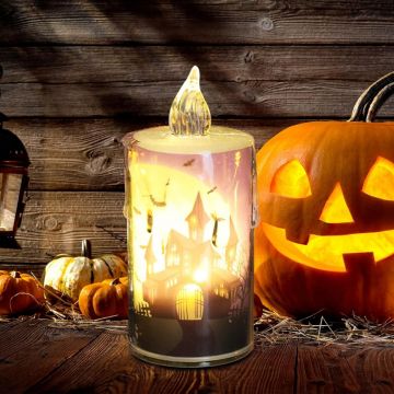 LUMINO DI HALLOWEEN CON LUCE LED DECORO ASSORTITO