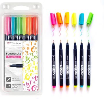 TOMBOW - ASTUCCIO 6 PENNARELLI FUDENOSUKE FLUO ASSORTITI