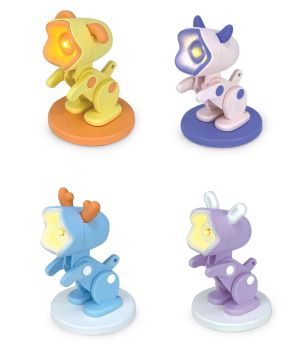 LEBEZ - LAMPADA NOTTE CRAZY PET SNODABILE CM.11 HAPPY LIGHT ASSORTITO