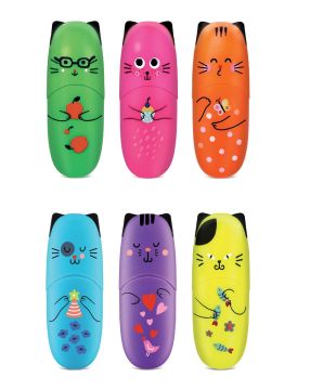 LEBEZ - SET 6 EVIDENZIATORI FLUO BESTY CATS