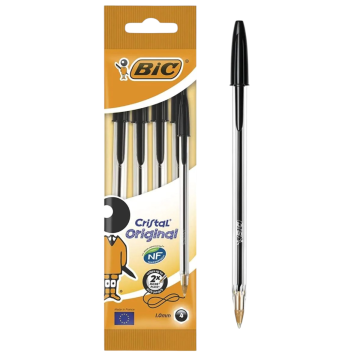 BIC - SET 4 PENNE CRISTAL ORIGINAL NERE