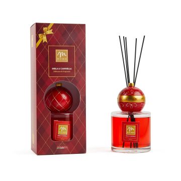 DIFFUSORE DI ESSENZA 500ML CON BACCHETTI COTONE MELA E CANNELLA ASS.