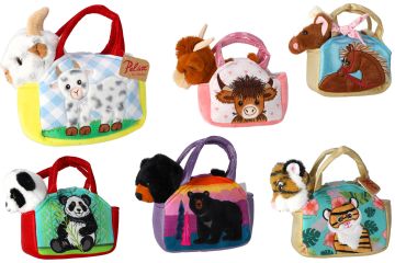 BORSETTA PELUCHE ANIMALI WILD 18CM ASSORTITO