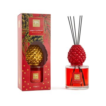 DIFFUSORE DI ESSENZA 500ML CON BACCHETTI COTONE AMBRA E ZAFFERANO ASS.