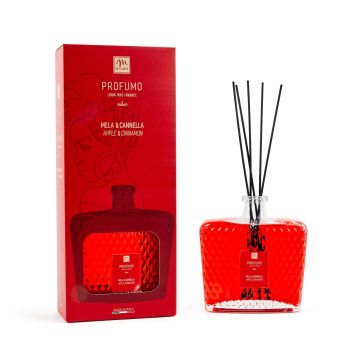 DIFFUSORE DI ESSENZA 700ML CON BACCHETTI COTONE MELA E CANNELLA