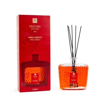DIFFUSORE DI ESSENZA 700ML CON BACCHETTI COTONE VANIGLIA E BISCOTTO