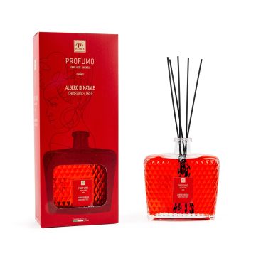 DIFFUSORE DI ESSENZA 700ML CON BACCHETTI COTONE ALBERO DI NATALE