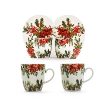 SET 2 TAZZINE DA CAFFE 80ML IN PORCELLANA 7.5X5.5X6CM STELLA DI NATALE
