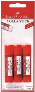 FABER CASTELL - CONFEZIONE 3 TUBETTI COLLA STICK 10GR