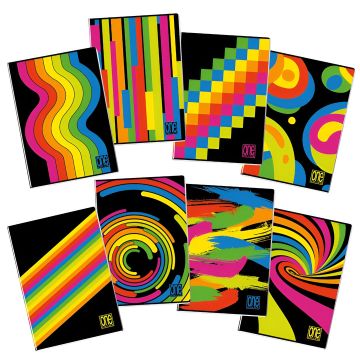 ONE COLOR - QUADERNO BLACK & FLUO 20+1 FOGLI QUADR. 1a 2a e 3a elem. ASS.