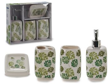 SET 4PZ ACCESSORI BAGNO IN CERAMICA