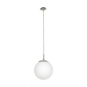 LAMPADARIO 1 LUCE RONDO SATINATO/BIANCO D. 20CM - 1X60W E27