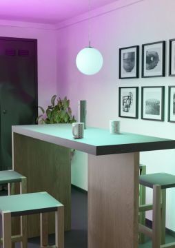 LAMPADARIO RONDO NICHEL SATINATO/BIANCO 30X110CM - 1XE27 60W