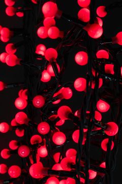 FILO LUCI 1500 LED MICROSATINATE ROSSE C/GIOCHI DI LUCE USO INT/EST 45MT