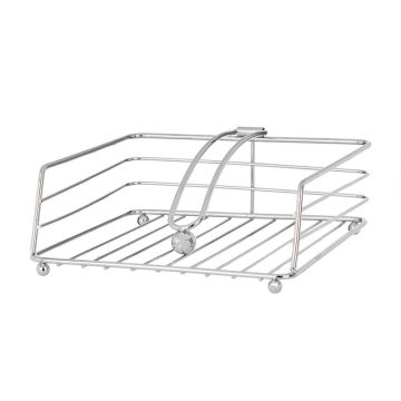 PORTATOVAGLIOLI IN METALLO CROMATO QUADRATO 19X19 H. 6CM