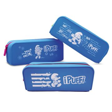 ONE COLOR - ASTUCCIO I PUFFI 28X8 H. 6CM BLU CON STAMPA BIANCA ASS.
