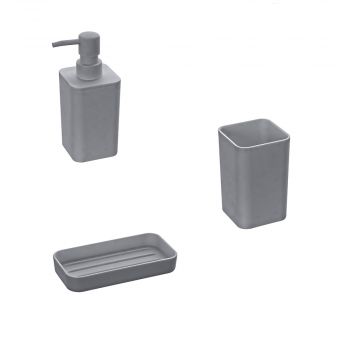 SET 3 PEZZI ACCESSORI BAGNO MITO GRIGIO