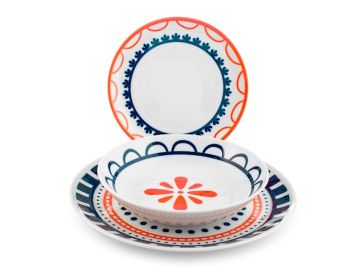 SERVIZIO PIATTI 18PZ IN PORCELLANA COUPE ZEPHYRA