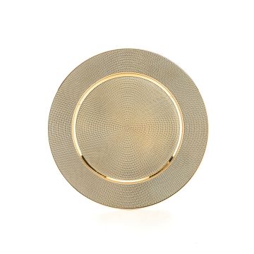 SOTTOPIATTO IN PLASTICA ORO LUCIDO DIAM. 33CM H 1CM