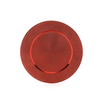 SOTTOPIATTO IN PLASTICA ROSSO LUCIDO DIAM. 33CM H 1CM