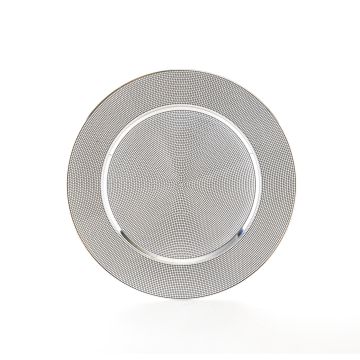 SOTTOPIATTO IN PLASTICA ARGENTO LUCIDO DIAM. 33CM H 1CM