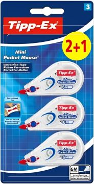 BIC- BLISTER 2+1 MINI POCKET MOUSE TIPP-EX