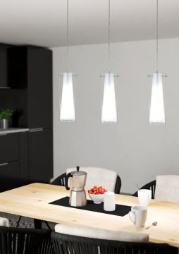 LAMPADARIO PINTO CROMO/CHIARO E BIANCO 72.5X110CM - 3XE27 40W